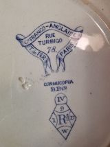 Belle Assiette Terre de fer, Cie Franco-Anglaise 78 rue Turb