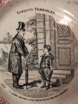 Rare Assiette Illustrée Les Enfants Terribles Creil Et Monte