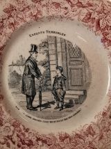 Rare Assiette Illustrée Les Enfants Terribles Creil Et Monte