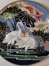 Assiette grand modèle émaux de CHINE porcelaine décor d'oise