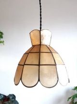 Suspension en nacre mordorée vintage 