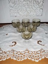 Ensemble de 6 verres à liqueur fumés, Domaine  LUMINARC.
