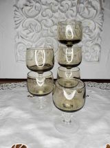 Ensemble de 6 verres à liqueur fumés, Domaine  LUMINARC.