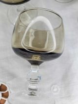 Ensemble de 6 verres à liqueur fumés, Domaine  LUMINARC.