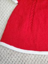 Robe Création CATRICOTE en laine layette ROUGE et BLANC