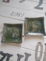 Lot de deux magnifiques vide poche en terre cuite et céramiq