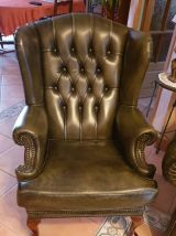 Canapé Chesterfield + Fauteuil + Pouf Très bon état