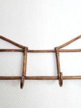 Porte-manteau mural en rotin vintage, vers 1970 