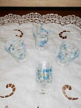 Ensemble de 4 petits verres liqueur Myosotis Suède LUMINARC