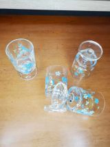 Ensemble de 4 petits verres liqueur Myosotis Suède LUMINARC