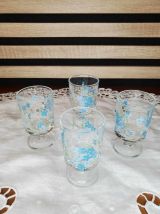 Ensemble de 4 petits verres liqueur Myosotis Suède LUMINARC