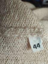 Cardigan laine et mohair avec boutons métal et nacre 