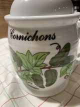 Pot pour cornichons vintage en porcelaine 