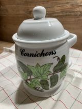 Pot pour cornichons vintage en porcelaine 