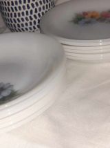 5 assiettes a dessert arcopal modele marguerites