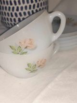 Service tasses et soucoupe arcopal collection rose de france