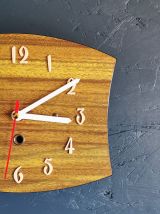 Horloge formica vintage pendule murale silencieuse "Bois"