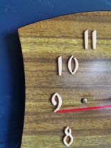 Horloge formica vintage pendule murale silencieuse "Bois"
