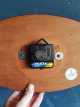 Horloge formica vintage pendule murale silencieuse "Bois"