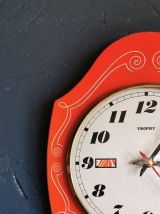 Horloge formica vintage pendule murale silencieuse Trophy