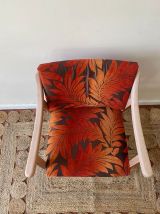 Chaise Design bois Feuilles Orange