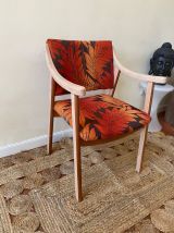 Chaise Design bois Feuilles Orange