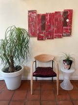 Fauteuil Design bois métal Rouge