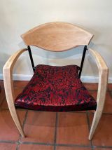 Fauteuil Design bois métal Rouge
