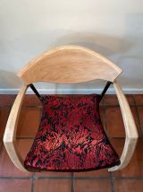 Fauteuil Design bois métal Rouge