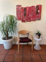 Fauteuil Design bois métal Rouge