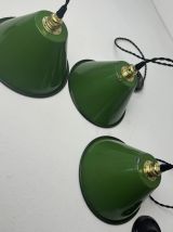 LOT 3 SUSPENSIONS CONIQUES EMAILLEES VERTES INDUSTRIELLES 