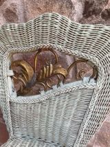 Chaise bois osier métal