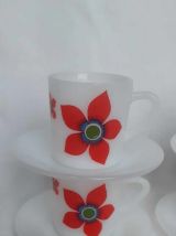 6 tasses a cafe et soucoupes arcopal 