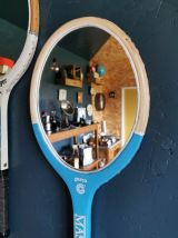 Miroir mural ovale bois raquette tennis vintage Gerco Master