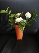 Vase verre orange 70