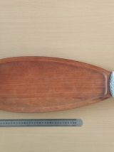 Plateau de service à poisson / Bois &amp; fonte d'aluminium 