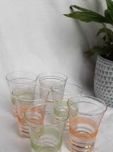 lot de 6 verres granite vintage