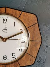 Horloge formica vintage pendule murale silencieuse Japy