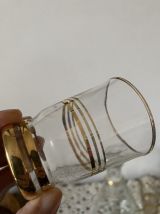 Service liqueur au liseré doré des années 60.