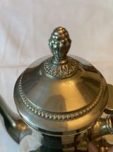 Service à café étain : cafetière, pot à lait, sucrier