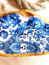 Coquillages décor bleu, déco avec coquillage, cadeau marin.
