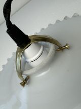 ANCIENNE SUSPENSION EN OPALINE DENTELEE 24,5 CM VINTAGE