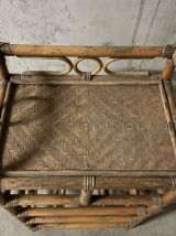 Etagère en rotin années 60