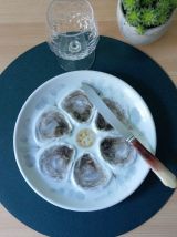 6 assiettes huîtres barbotine Manufacture St Amand