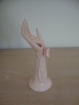 Soliflore baguier petite main en céramique  vintage