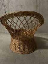 Fauteuil corbeille enfant en rotin