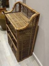 Etagère en rotin et bambou années 70