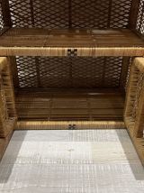 Etagère en rotin et bambou années 70