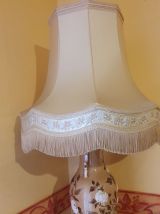 lampe ceramique fleurs pivoines