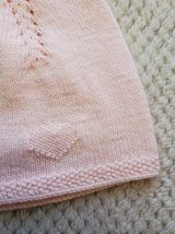Robe Création en laine layette ROSE, tricot fait main